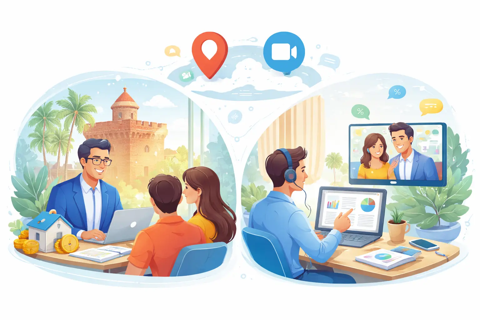 courtier crédit immobilier accompagnement client en agence et à distance assurance emprunteur