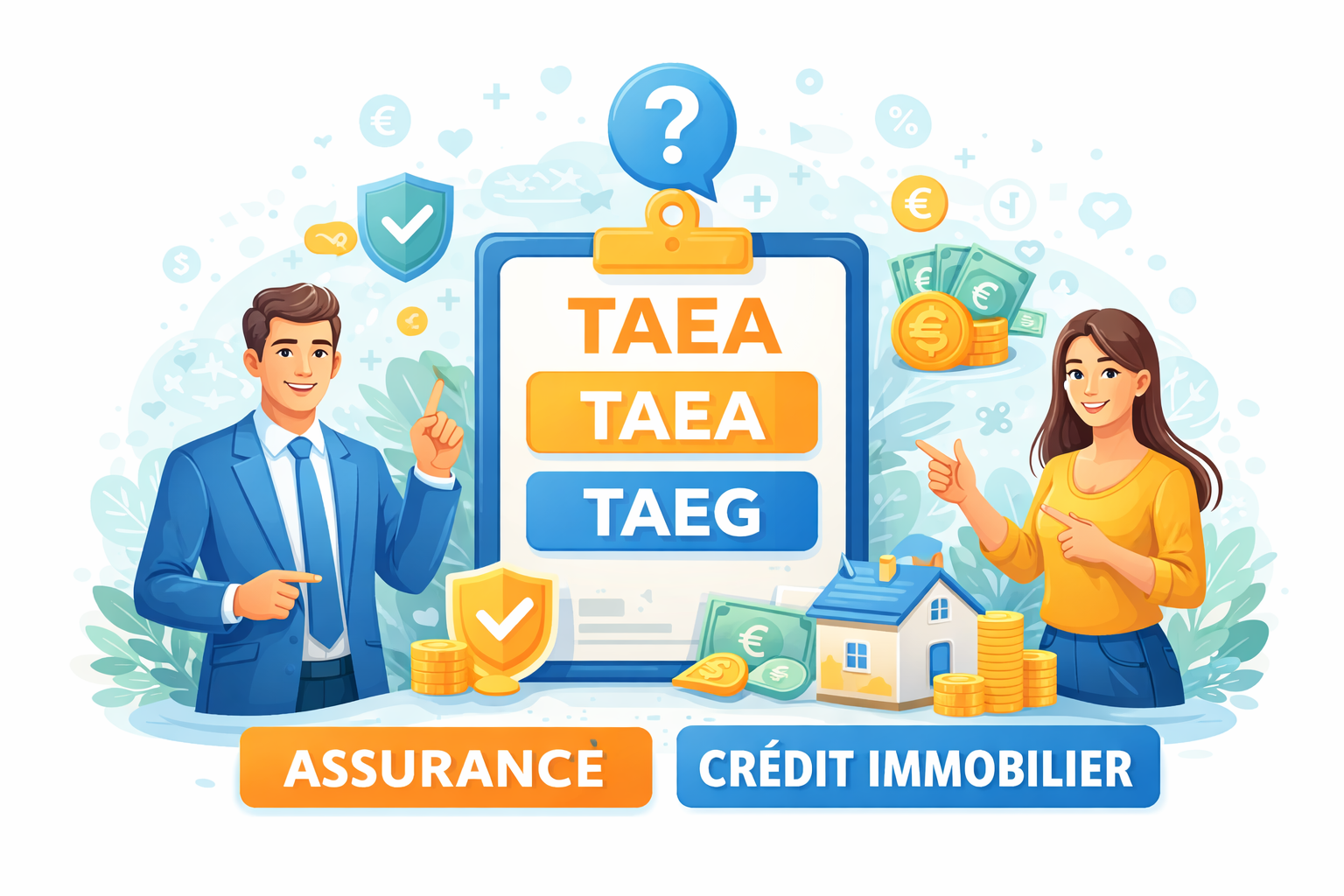 illustration différence TAEG et TAEA crédit immobilier et assurance emprunteur