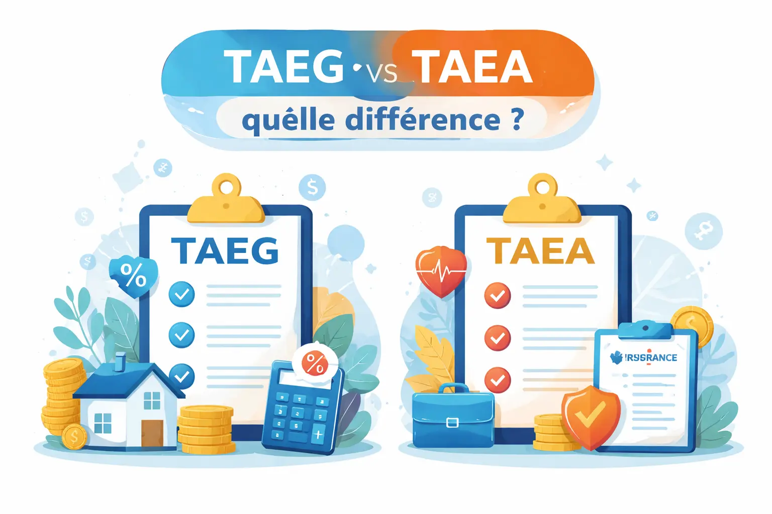 différence entre TAEG et TAEA illustration coût crédit immobilier et assurance emprunteur