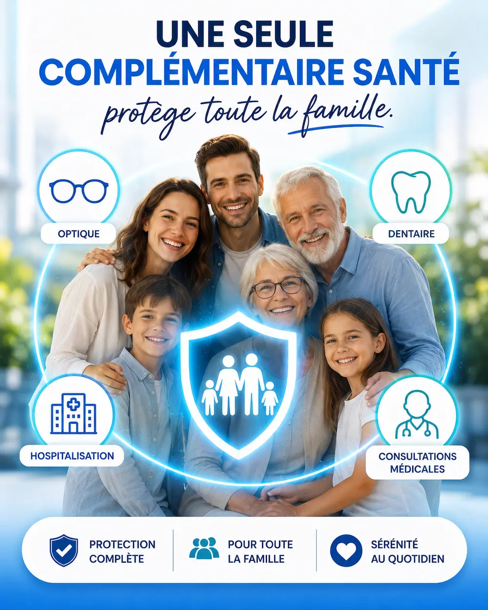 garanties-complementaire-sante-famille Famille protégée par une complémentaire santé adaptée à ses besoins