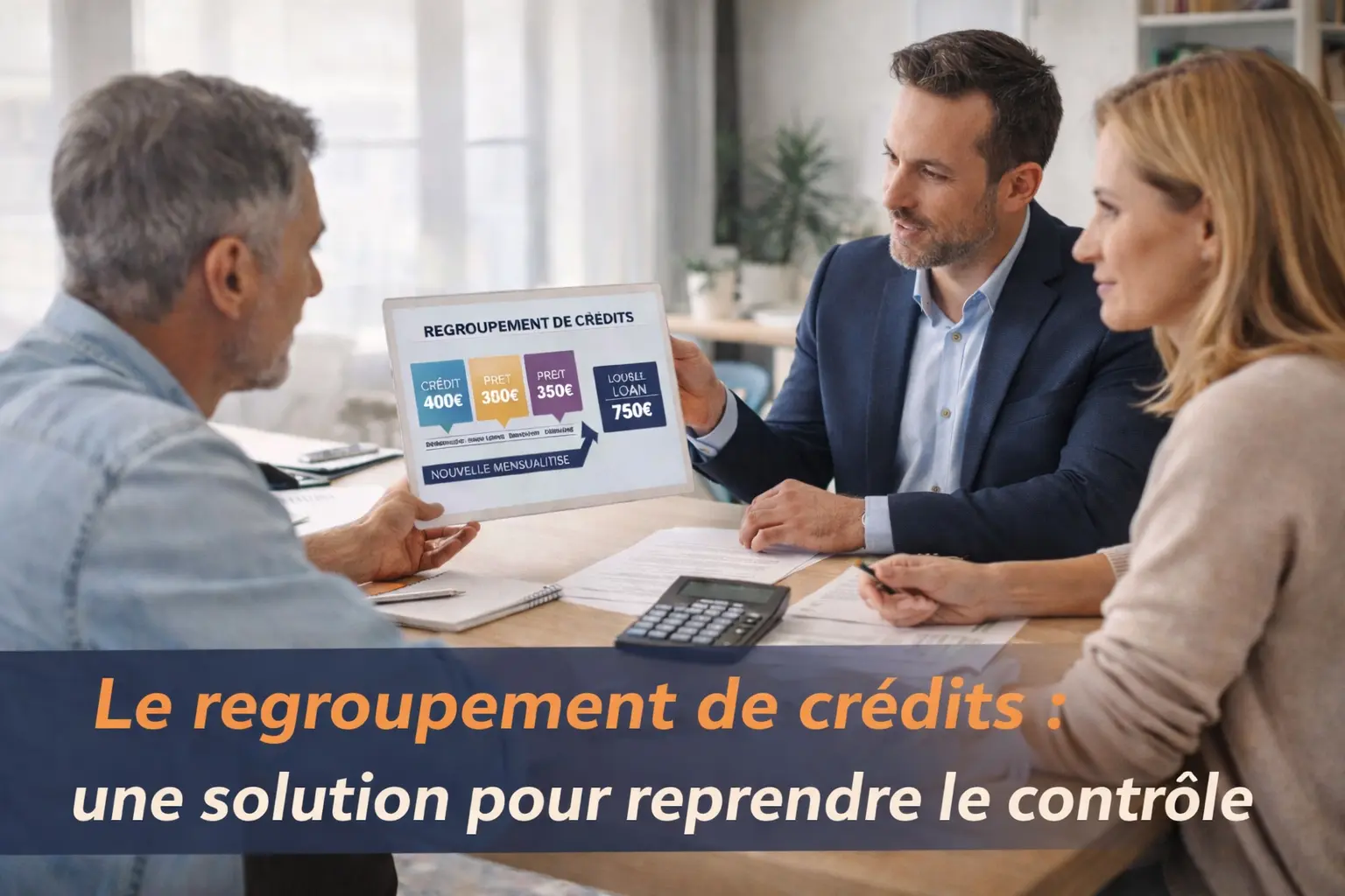 regroupement de credits avec courtier pour reduire mensualites et reprendre controle budget