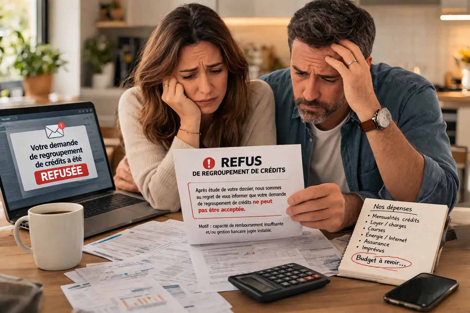 Refus de regroupement de crédits couple apres refus de regroupement de crédits analyse budget et mensualites trop elévées