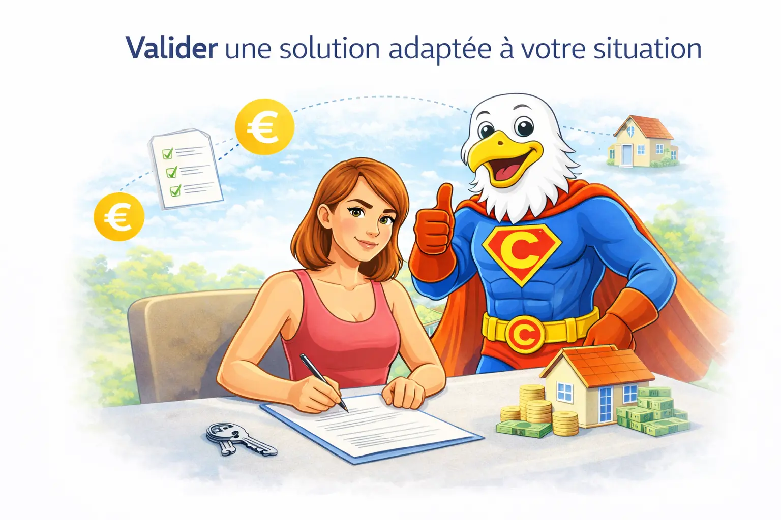 signature d’une solution financière après séparation avec budget réorganisé