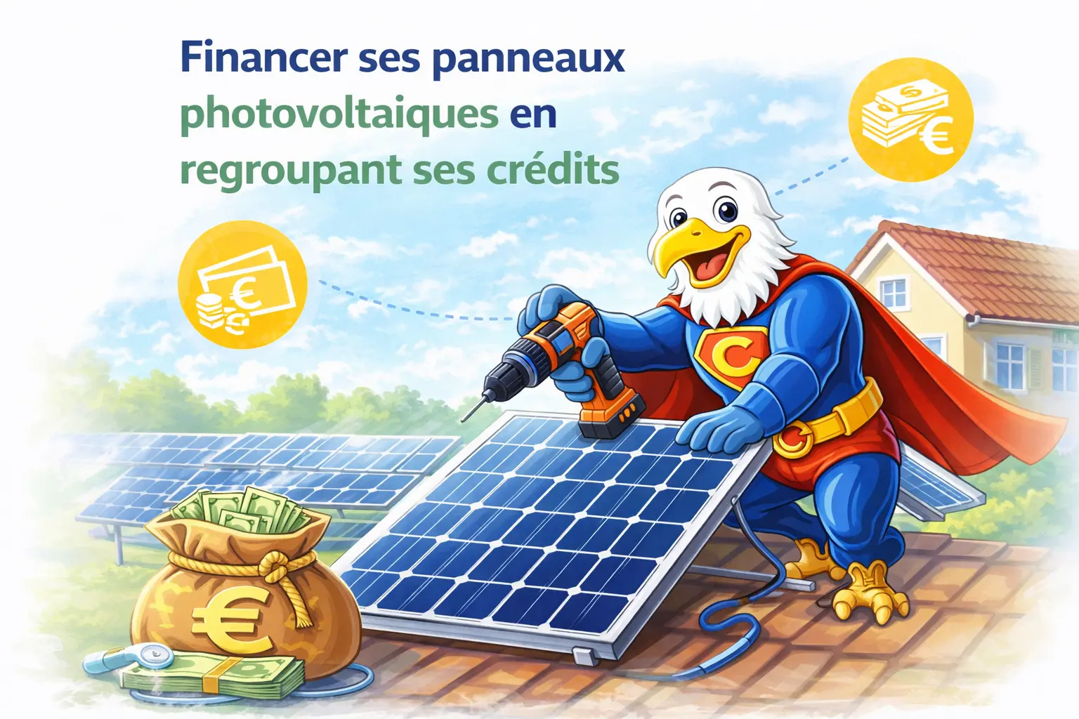 Installation des panneaux photovoltaïques avec solution de regroupement de crédits